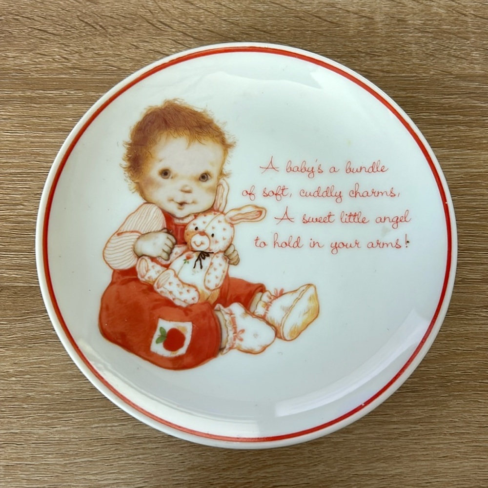 Lasting memories porcelain baby plate